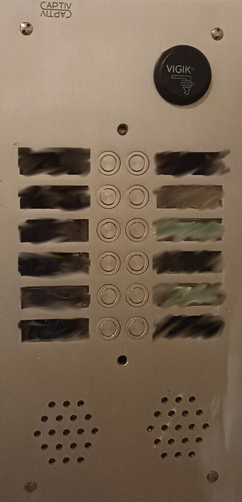 Platine interphone avec Vigik